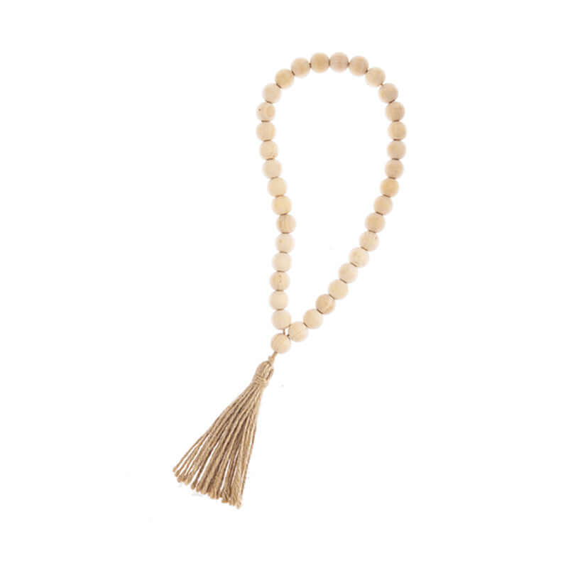 Bead Loop with Tassel - Natural