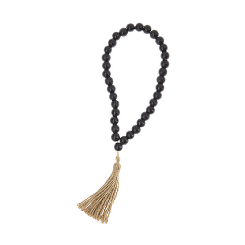 Bead Loop with Tassel - Black