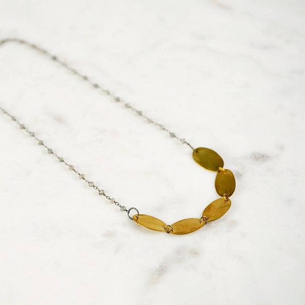 Brass & Labradorite Bead Necklace