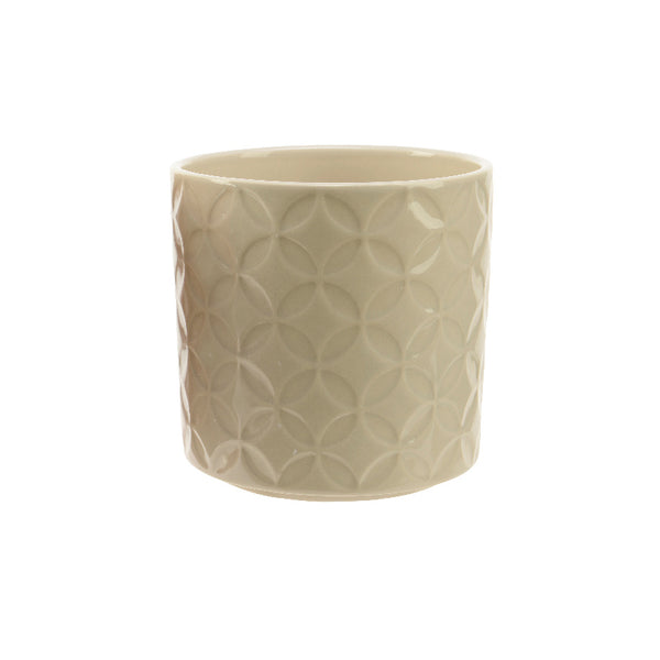 Stoneware Textured Planter - Light Sand