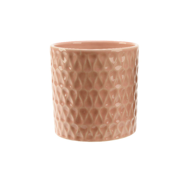 Tear-drop Textured Stoneware Planter - Peach