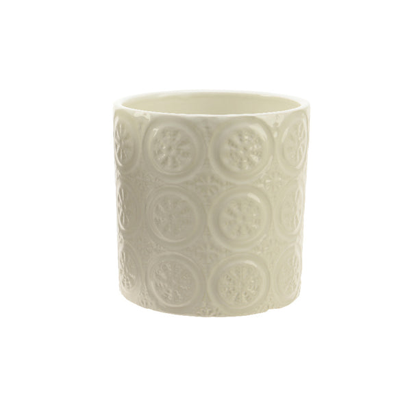 Stoneware Textured Planter - Off White