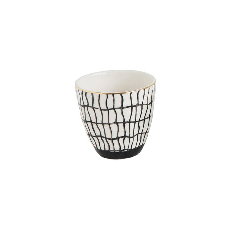Patterned Stoneware Cup - Teardrops pattern