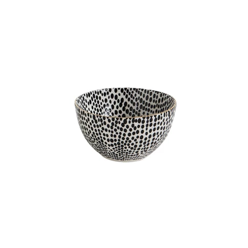 Patterned Stoneware Bowl - Dots pattern