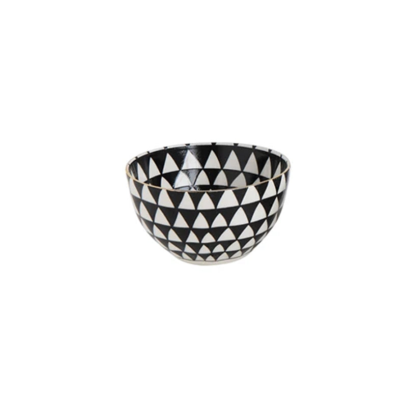 Patterned Stoneware Bowl - Triangles pattern