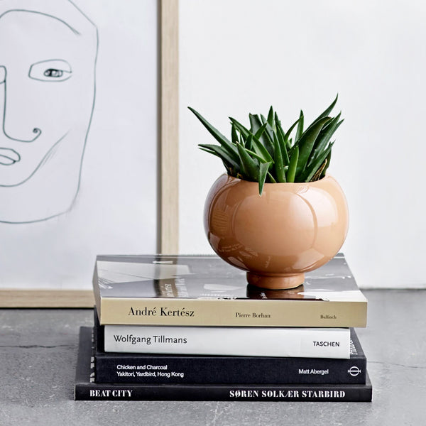 Ceramic Footed Planter - Peach