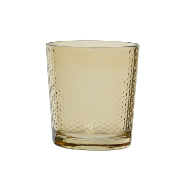 Glass Tea Light Holder - Light Yellow