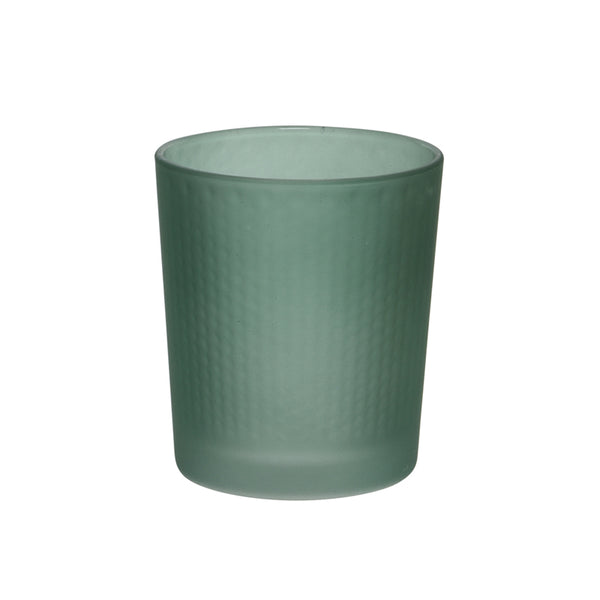 Dark Green Frosted Glass Tea Light Holder - Dark Green