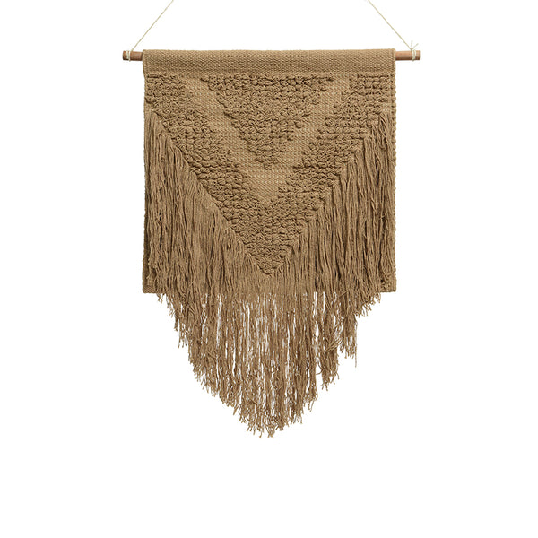 Handwoven Brown Cotton Wall Decor
