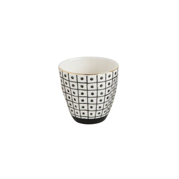 Patterned Stoneware Cup - Wavy Lines pattern