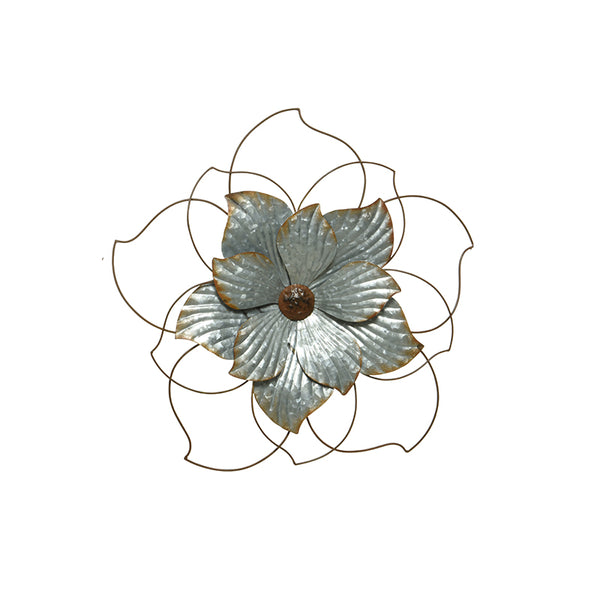 Metal Flower Wall Decor with Rounded Petals
