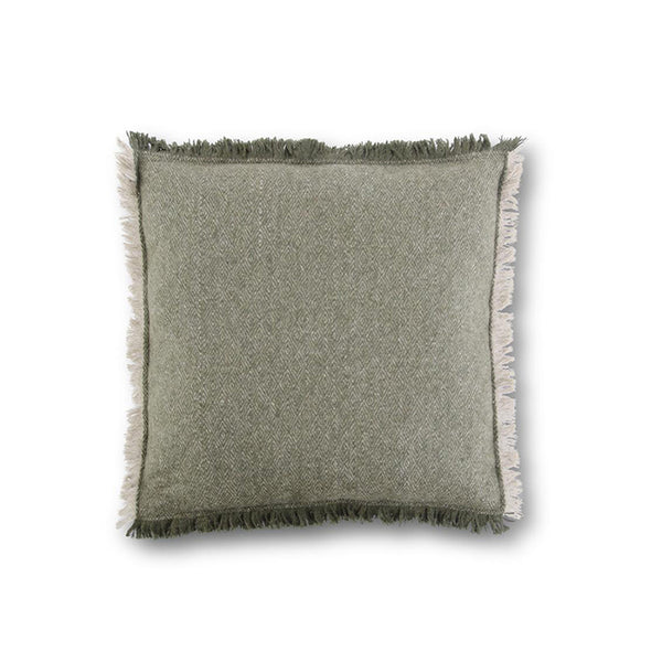 Diamond Pattern Pillow with Fringe Border