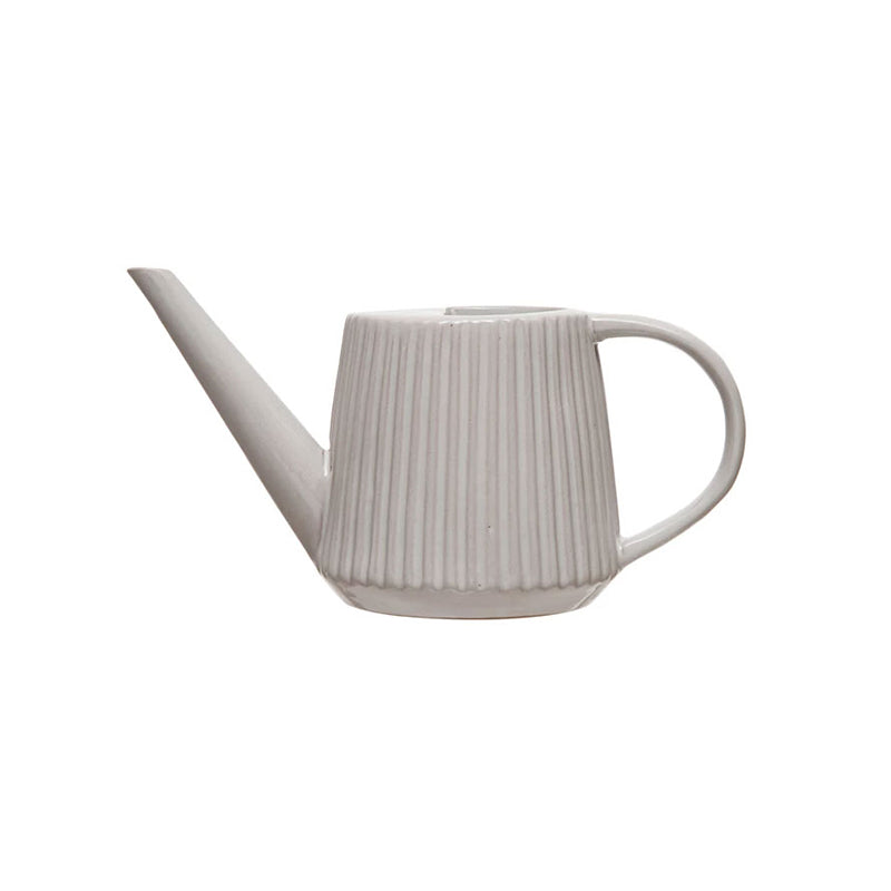  Stoneware Watering Can - White