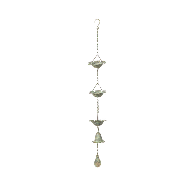 Flower Blossom Metal Patina Rain Chain