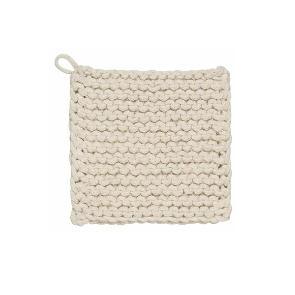  Cotton Knit Potholder - Cream