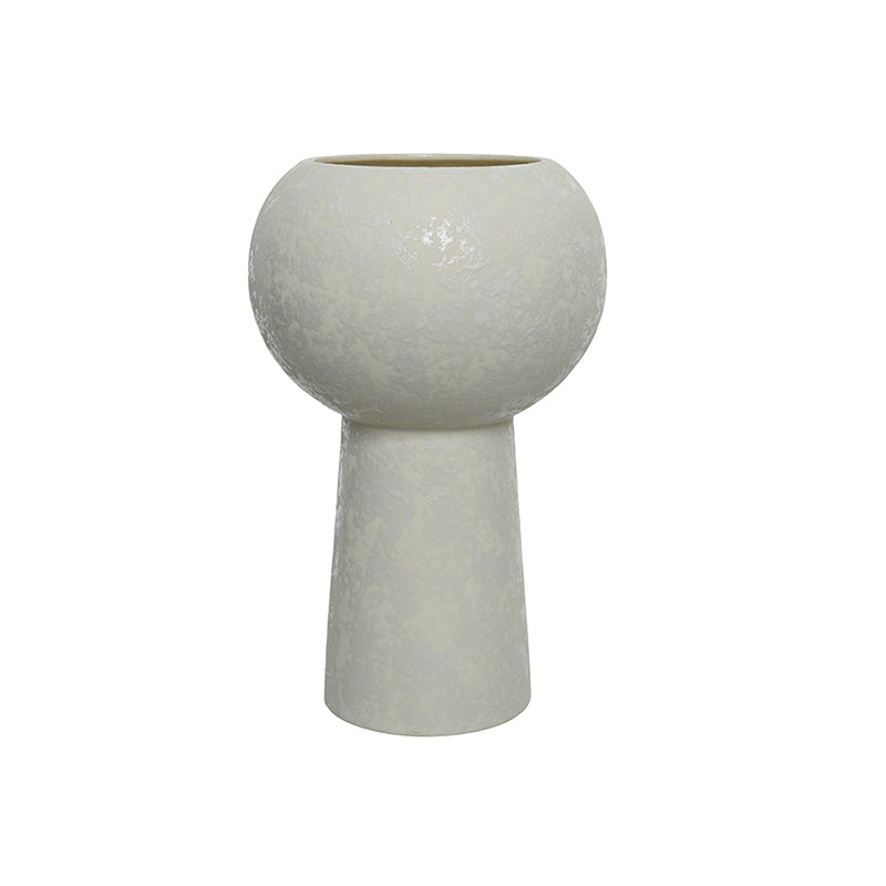 Round Footed Earthenware Vase - 13.3"