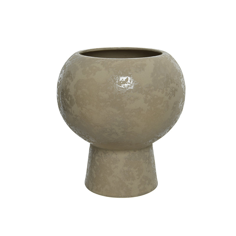  Round Footed Earthenware Vase - 9"