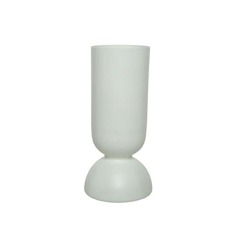 White Footed Glass Vase - 9"