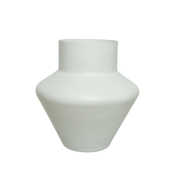 Glass White Vase - 9.5"