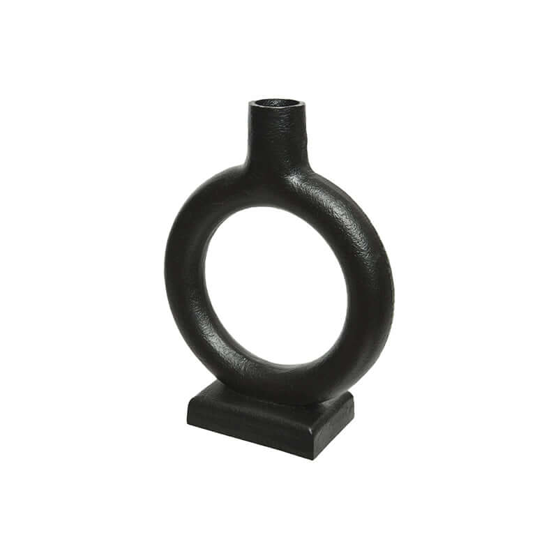 Metal Black Circle Candle Holder