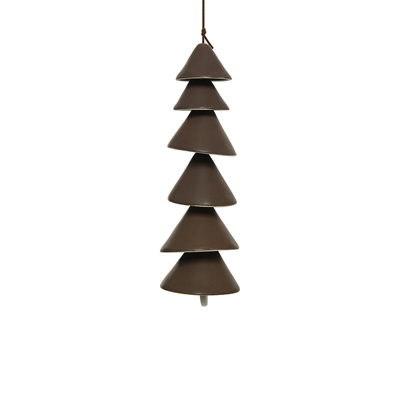 Hanging Porcelain Bell Chimes - Brown