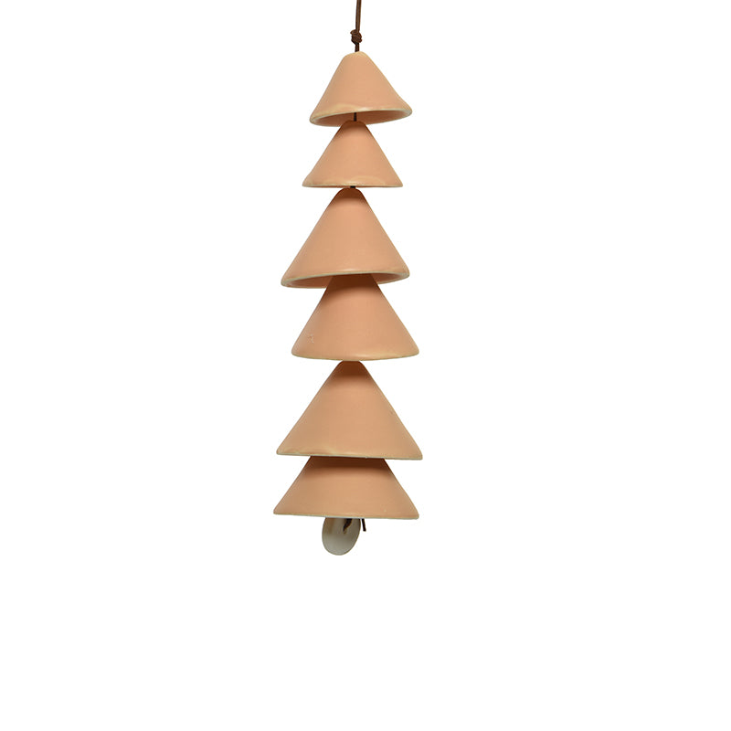 Hanging Porcelain Bell Chimes - Peach
