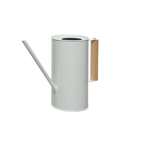 Tall Metal Watering Can - White