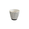  Patterned Stoneware Cup -Squares and Dots pattern