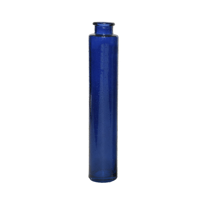 Tall Blue Glass Vase - 12.6"
