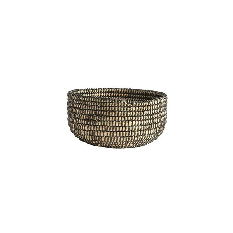 Grass Jute Basket with Black Twine - Small
