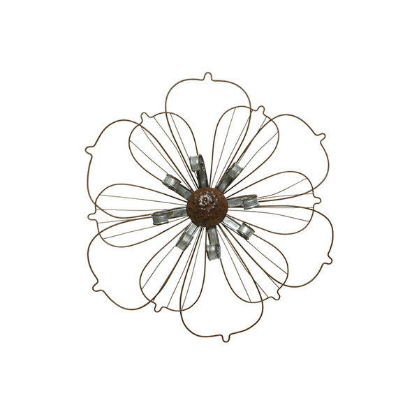 Metal Flower Wall Decor with Pointed Petals