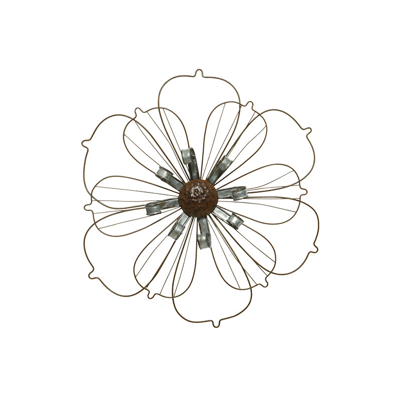 Metal Flower Wall Decor with Pointed Petals