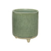  Petite Stoneware Footed Planter - Green Speckle