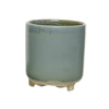  Petite Stoneware Footed Planter - Blue Green
