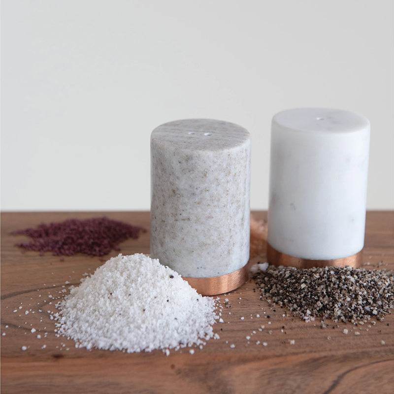 Marble Salt & Pepper Shaker Set (In environment)
